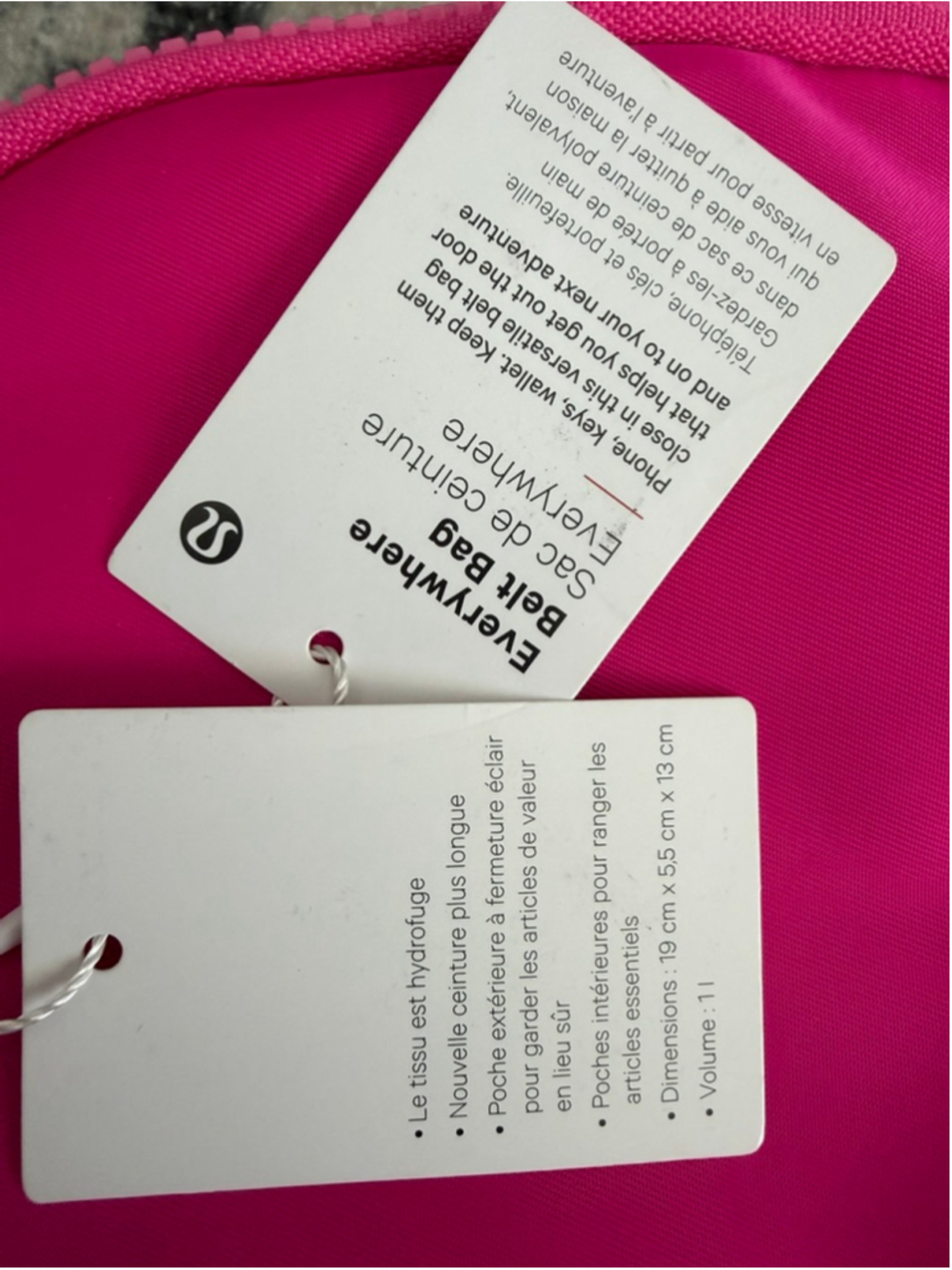 NWT Lululemon Everywhere Belt Bag 1L - Neon Sonic Pink - Crossbody - Picture 3 of 6